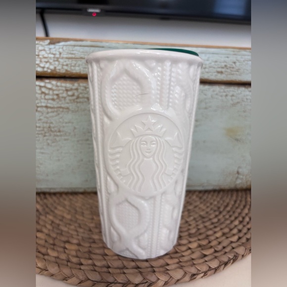 Starbucks Accessories - Starbucks White Ceramic Sweater To Go Mug